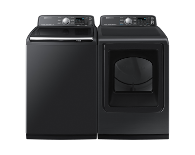 27" Samsung 7.4 Cu. Ft. Electric Dryer With Steam Sanitize in Black Stainless Steel - DVE50T7455V/AC