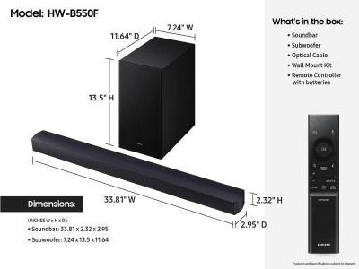 Samsung B-series 2.1 Channel Soundbar with Subwoofer - HW-B550F/ZC