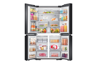 36" Samsung 22.8 Cu. Ft. Bespoke 4-Door Flex French Door Refrigerators With White Glass Panel - F-RF23A9673535