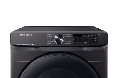 27" Samsung 7.5 Cu. Ft. Smart Electric Dryer With Steam Sanitize In Black Stainless Steel - DVE50R8500V