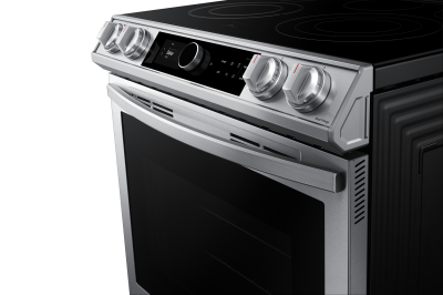 30" Samsung 6.3 Cu.Ft. Electric Range With True Convection And Air Fry In Stainless Steel - NE63T8711SS