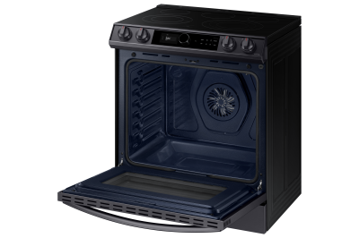 30" Samsung  6.3 Cu. Ft. Electric Range With True Convection And Air Fry In Black Stainless Steel - NE63T8711SG