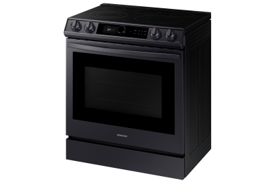 30" Samsung  6.3 Cu. Ft. Electric Range With True Convection And Air Fry In Black Stainless Steel - NE63T8711SG