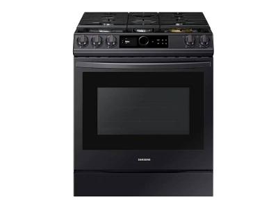 30" Samsung 6.0 Cu. Ft. Gas Range With True Convection And Air Fry In Black Stainless Steel - NX60T8711SG