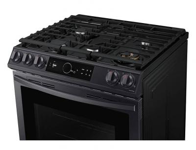 30" Samsung 6.0 Cu. Ft. Gas Range With True Convection And Air Fry In Black Stainless Steel - NX60T8711SG