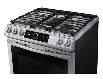 30" Samsung 6.0 Cu. Ft. Gas Range With True Convection And Air Fry In Stainless Steel - NX60T8711SS