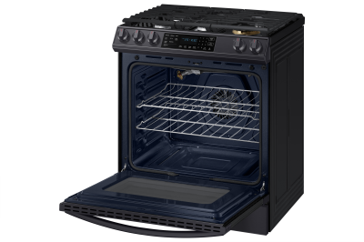 30" Samsung 6.0 Cu. Ft. Gas Range With True Convection And Air Fry in Black Stainless Steel - NX60T8511SG