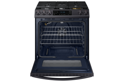 30" Samsung 6.0 Cu. Ft. Gas Range With True Convection And Air Fry in Black Stainless Steel - NX60T8511SG