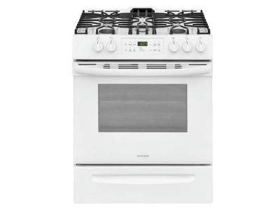 30" Frigidaire 5 Cu. Ft. Front Control Gas Ranges in White - FFGH3054UW