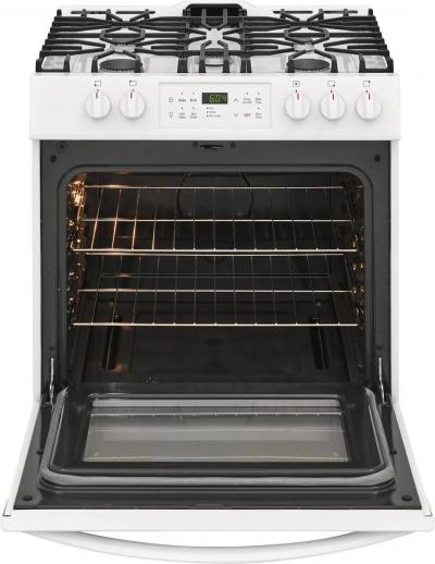 30" Frigidaire 5 Cu. Ft. Front Control Gas Ranges in White - FFGH3054UW