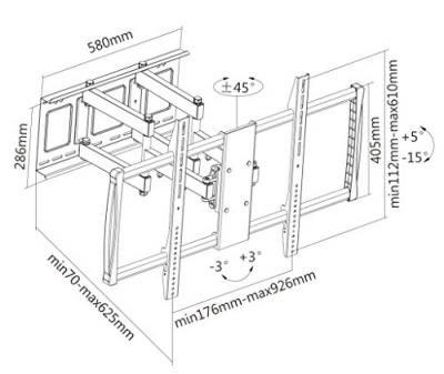 InstallerParts 60" - 100" Full Motion/Articulating TV Wall Mount - LPA37696