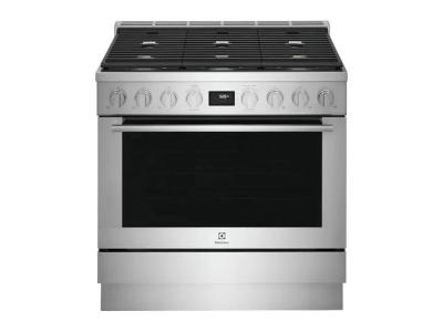 36" Electrolux 4.4 Cu. Ft. Freestanding Dual Fuel Range with 6 Sealed Burners  -  ECFD3668AS