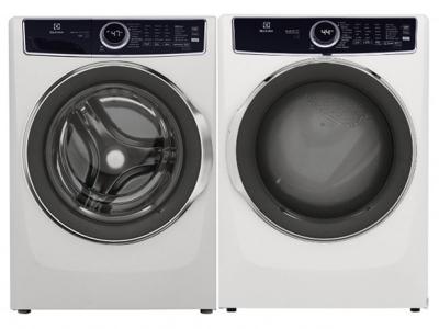 27" Electrolux 5.2 Cu. Ft. Front Load Washer and 8.0 Cu. Ft. Electric Dryer - ELFW7537AW-ELFE763CBW